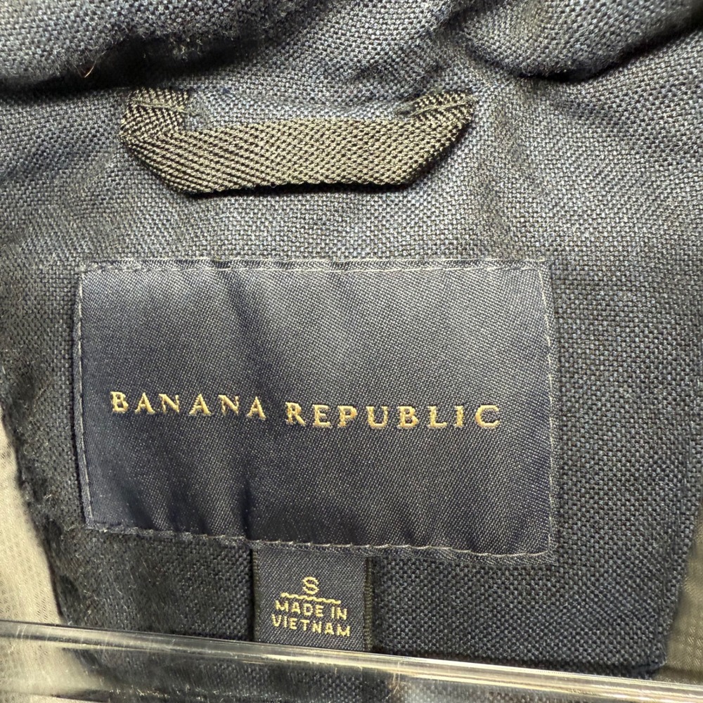 Banana Republic Mens Puffer Vest Navy Blue Quilted‎ Full Zip Size S - Picture 4 of 5